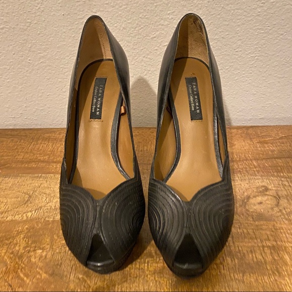 ZARA Woman Platform Peep Toe Heels Sz 39 / 9 - Picture 3 of 8